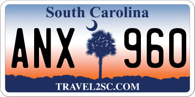 SC license plate ANX960