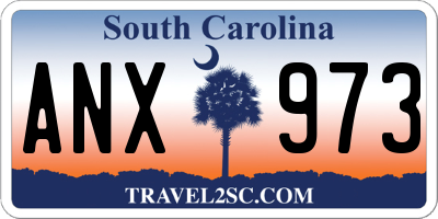 SC license plate ANX973