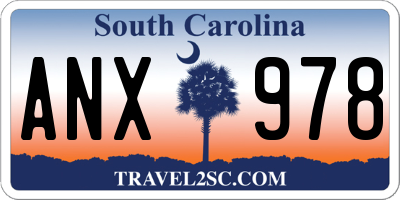 SC license plate ANX978