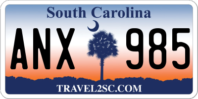 SC license plate ANX985