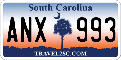 SC license plate ANX993