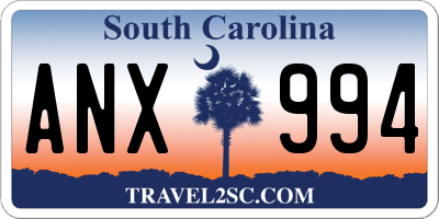 SC license plate ANX994