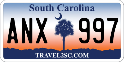 SC license plate ANX997