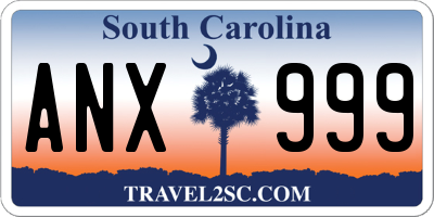 SC license plate ANX999