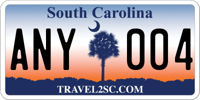SC license plate ANY004