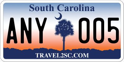 SC license plate ANY005