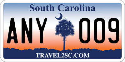 SC license plate ANY009
