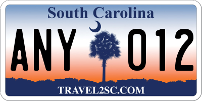 SC license plate ANY012