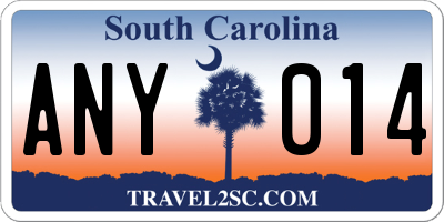 SC license plate ANY014