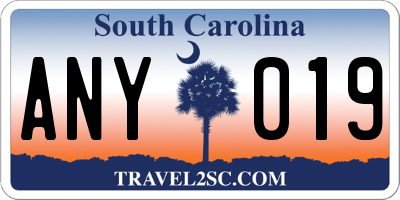 SC license plate ANY019