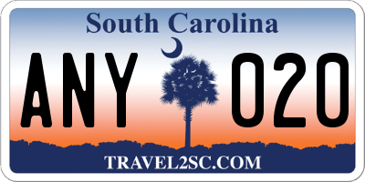 SC license plate ANY020