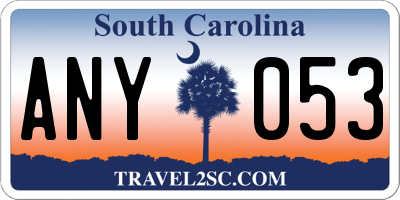 SC license plate ANY053