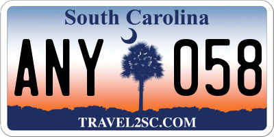 SC license plate ANY058