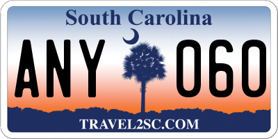 SC license plate ANY060