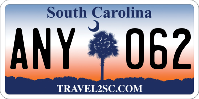 SC license plate ANY062