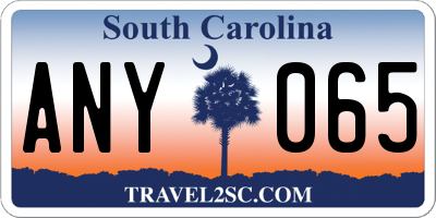 SC license plate ANY065