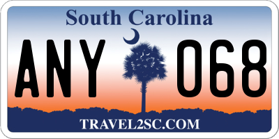 SC license plate ANY068