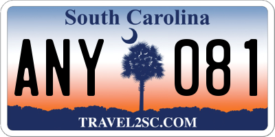 SC license plate ANY081
