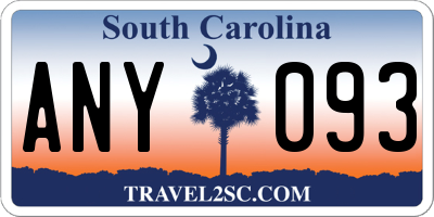 SC license plate ANY093