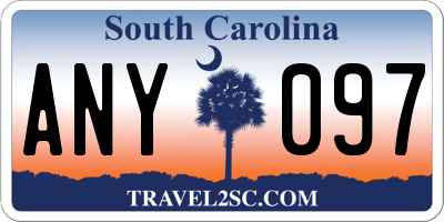 SC license plate ANY097