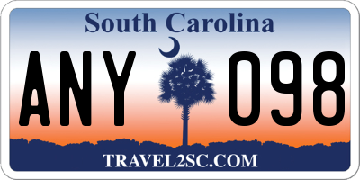 SC license plate ANY098
