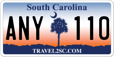 SC license plate ANY110