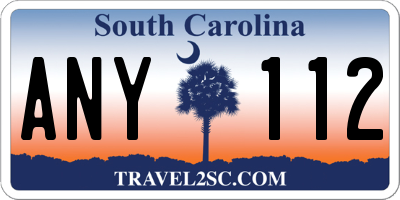 SC license plate ANY112