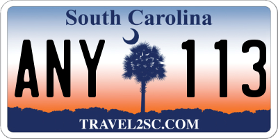 SC license plate ANY113