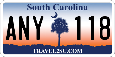 SC license plate ANY118