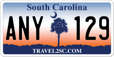 SC license plate ANY129