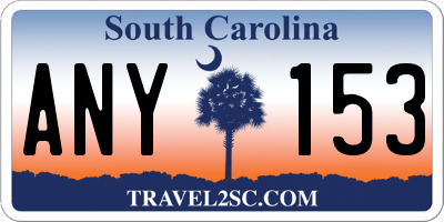 SC license plate ANY153