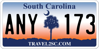 SC license plate ANY173