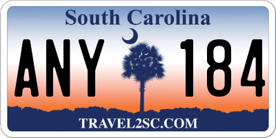 SC license plate ANY184