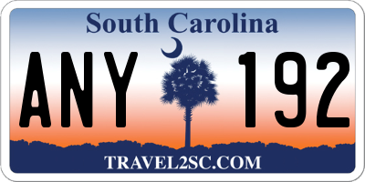 SC license plate ANY192