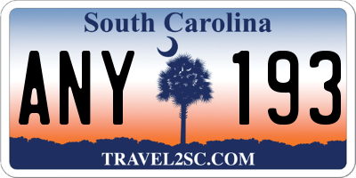 SC license plate ANY193