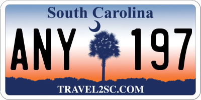 SC license plate ANY197