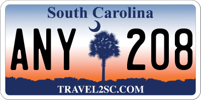 SC license plate ANY208
