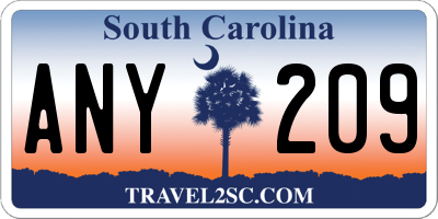 SC license plate ANY209