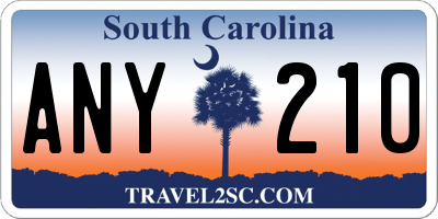 SC license plate ANY210
