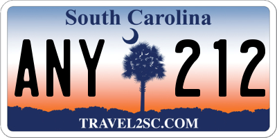 SC license plate ANY212