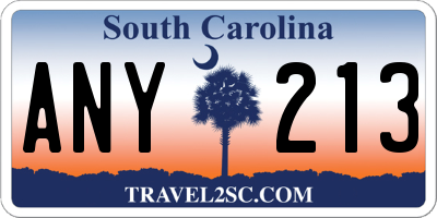 SC license plate ANY213