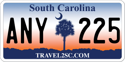 SC license plate ANY225
