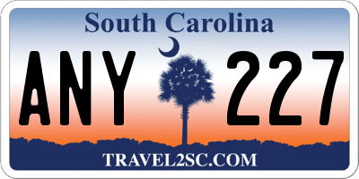 SC license plate ANY227