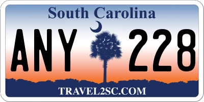 SC license plate ANY228