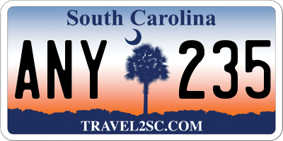 SC license plate ANY235