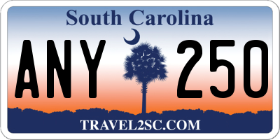 SC license plate ANY250