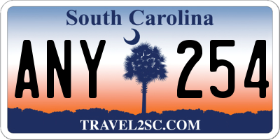 SC license plate ANY254