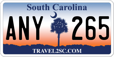 SC license plate ANY265
