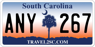SC license plate ANY267