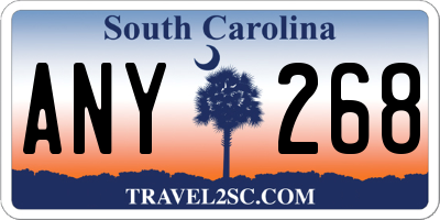 SC license plate ANY268